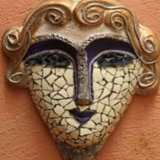 Mask Ostrich Egg Shell Mosaic - Glacermo