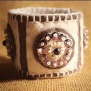 Felt, fabric with beaded detail bracelet no 3 - Arts Varki