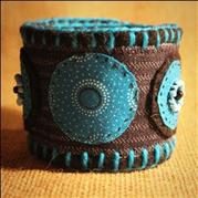 Felt, fabric with beaded detail bracelet no 4 - Arts Varki