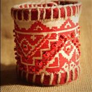 Felt, fabric with beaded detail bracelet no 5 - Arts Varki